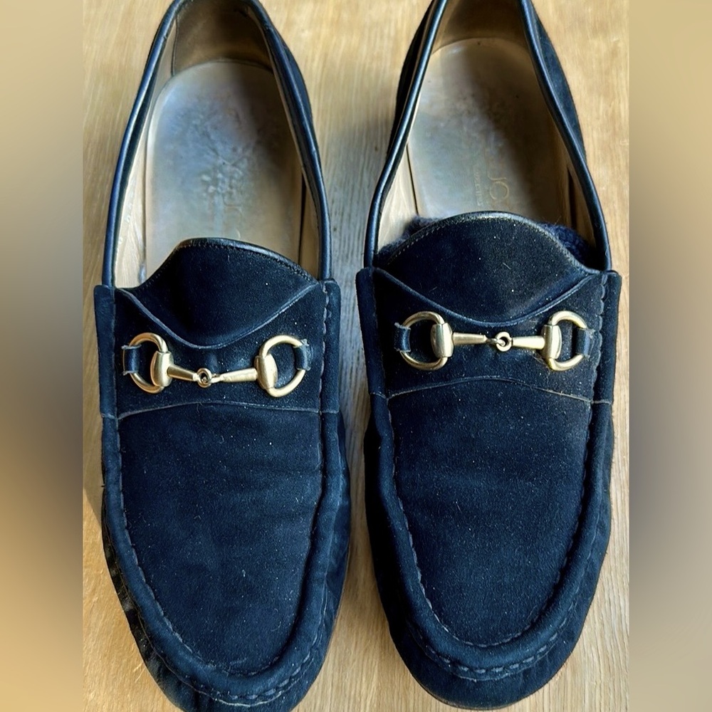 AUTHENTIC VINTAGE GUCCI BLACK SUEDE WOMENS HORSEBIT LOAFERS -SIZE 8